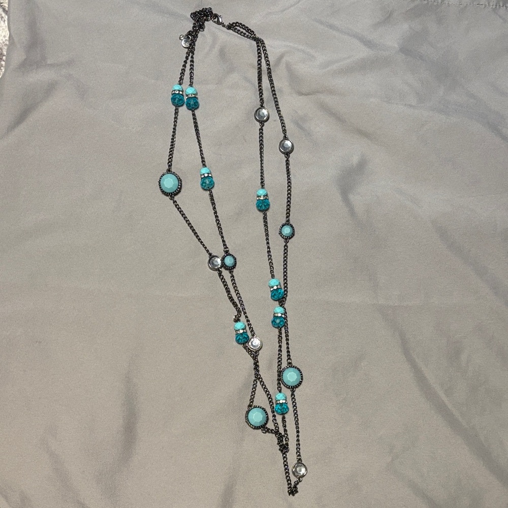 ☃️ NEW LOWER PRICE ☃️ ~ Black and Turquoise Necklace
